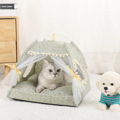 Cozy Winter Cat Tent Bed - Warm and Breathable Accessories for Your Feline Friend