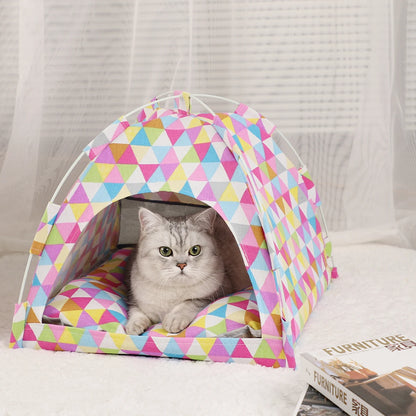 Cozy Winter Cat Tent Bed - Warm and Breathable Accessories for Your Feline Friend