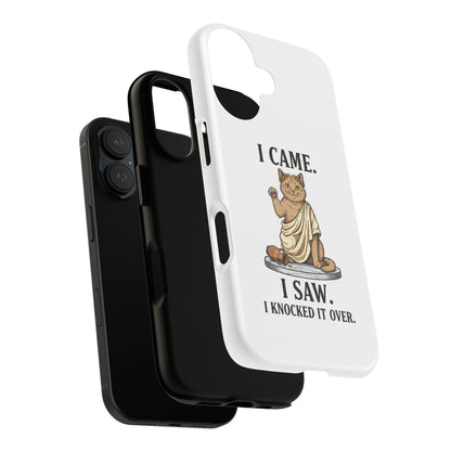 Phone Case — "I Came. I Saw. I Knocked It Over." Funny Cat Statue Protective Case