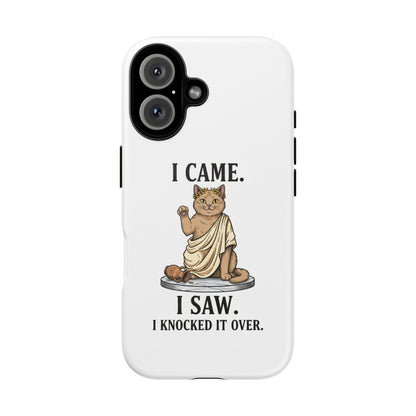 Phone Case — "I Came. I Saw. I Knocked It Over." Funny Cat Statue Protective Case