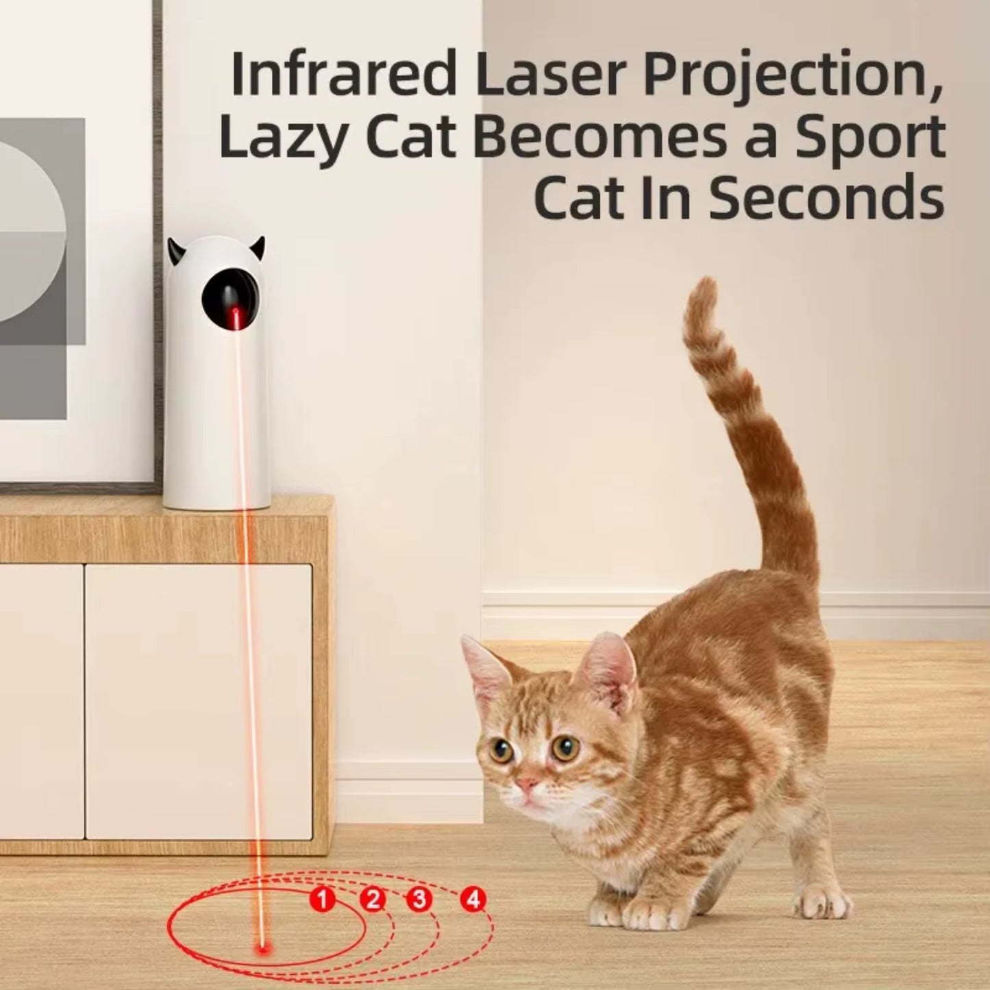 Engaging Automatic Smart Laser Cat Toy - Interactive LED Teaser for Endless Indoor Fun!