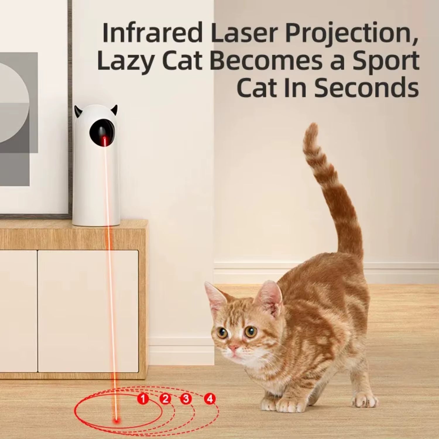 Engaging Automatic Smart Laser Cat Toy - Interactive LED Teaser for Endless Indoor Fun!