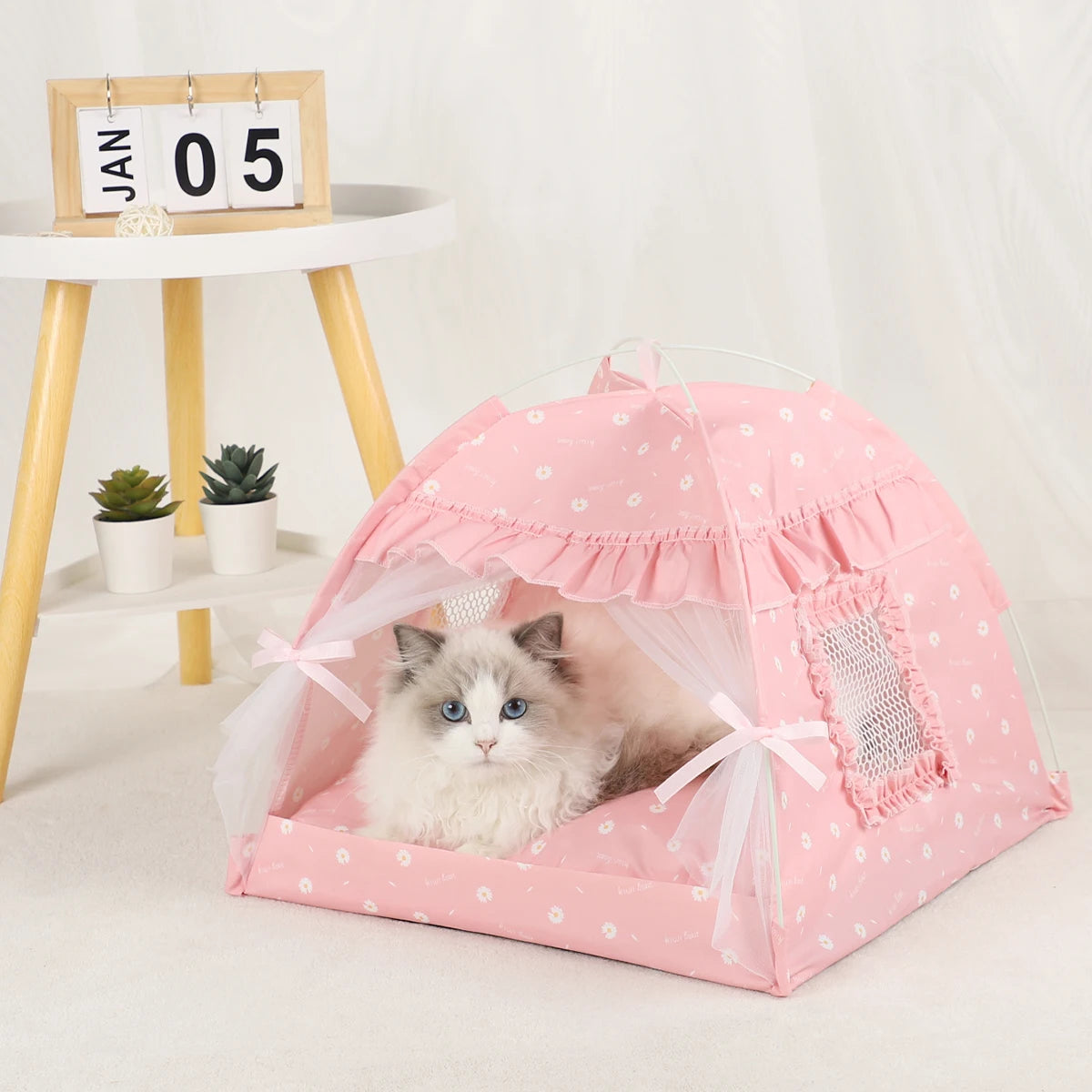 Cozy Winter Cat Tent Bed - Warm and Breathable Accessories for Your Feline Friend