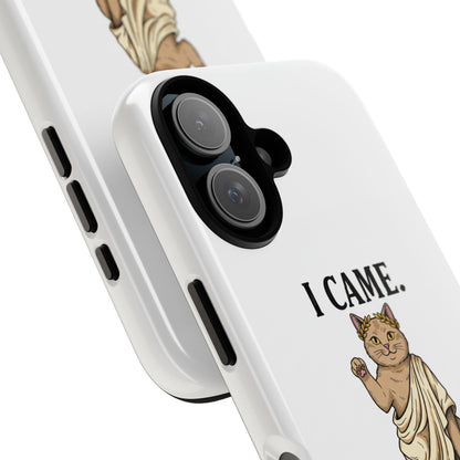 Phone Case — "I Came. I Saw. I Knocked It Over." Funny Cat Statue Protective Case