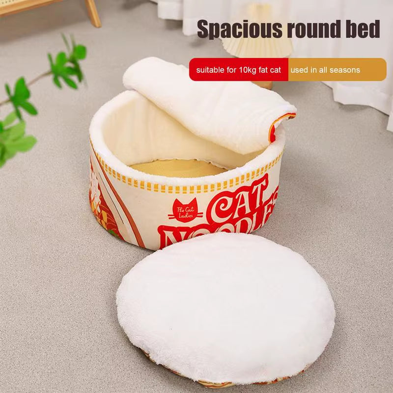 Cozy Ramen Noodle Cat Bed - Stylish and Comfortable Nest for Your Feline Friend