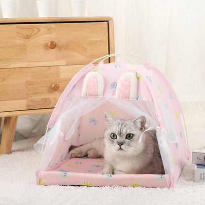 Cozy Winter Cat Tent Bed - Warm and Breathable Accessories for Your Feline Friend