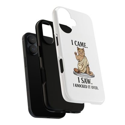 Phone Case — "I Came. I Saw. I Knocked It Over." Funny Cat Statue Protective Case