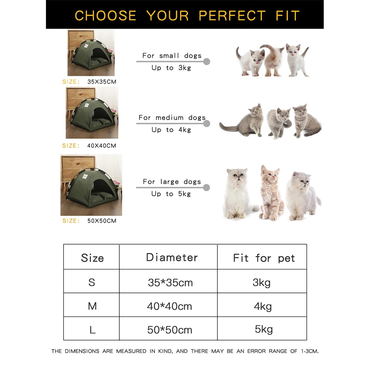 Cozy Winter Cat Tent Bed - Warm and Breathable Accessories for Your Feline Friend