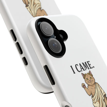 Phone Case — "I Came. I Saw. I Knocked It Over." Funny Cat Statue Protective Case