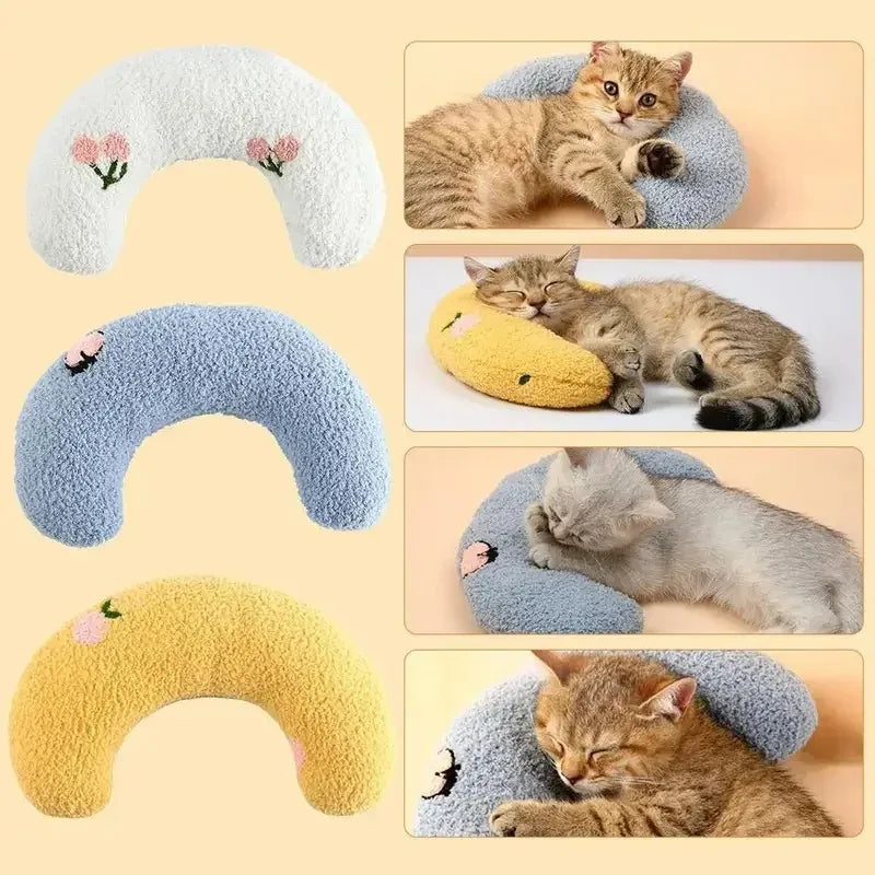 Cozy U-Shaped Pet Pillow for Deep Sleep - Perfect Neck Support for Dogs and Cats