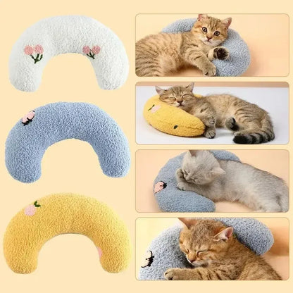Cozy U-Shaped Pet Pillow for Deep Sleep - Perfect Neck Support for Dogs and Cats