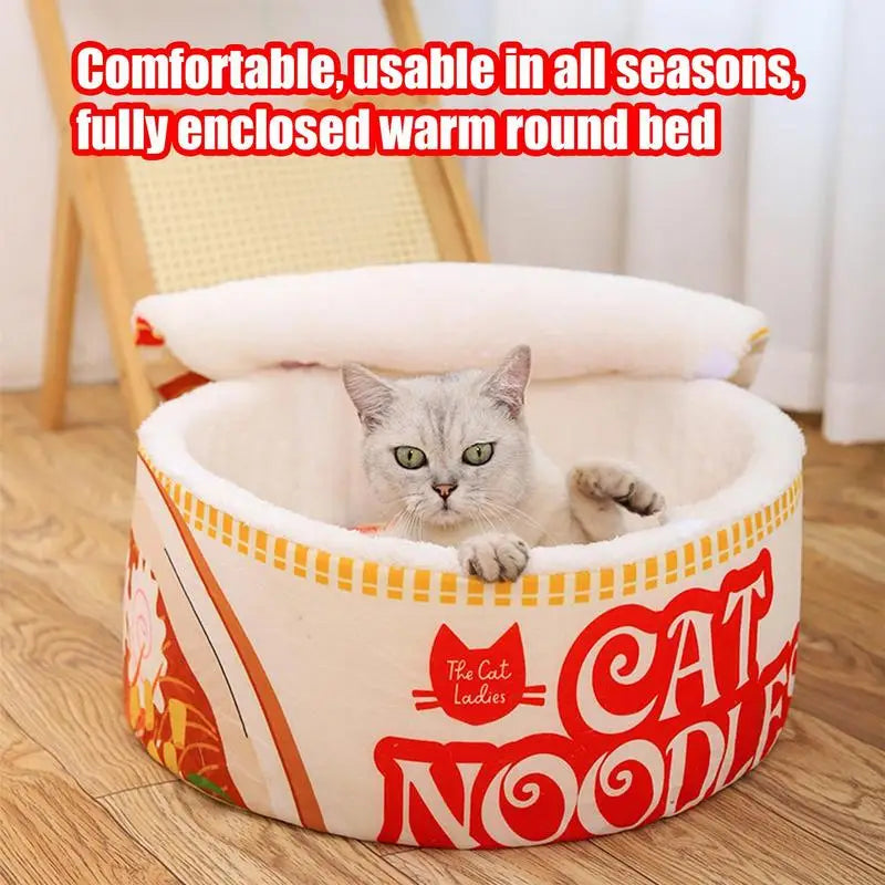 Cozy Ramen Noodle Cat Bed - Stylish and Comfortable Nest for Your Feline Friend