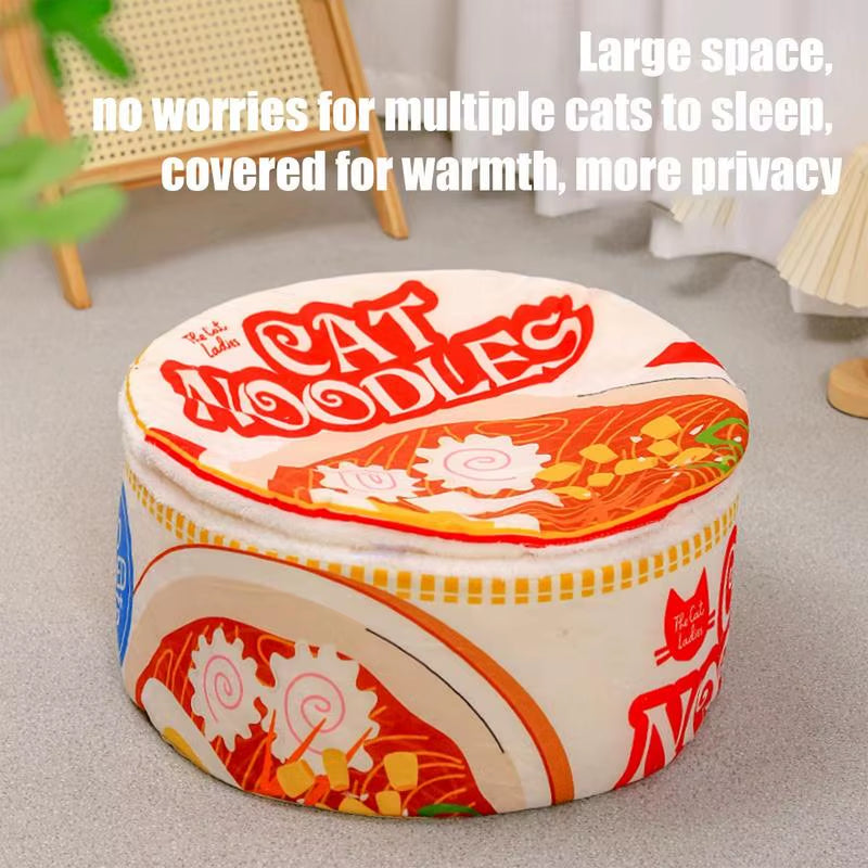 Cozy Ramen Noodle Cat Bed - Stylish and Comfortable Nest for Your Feline Friend