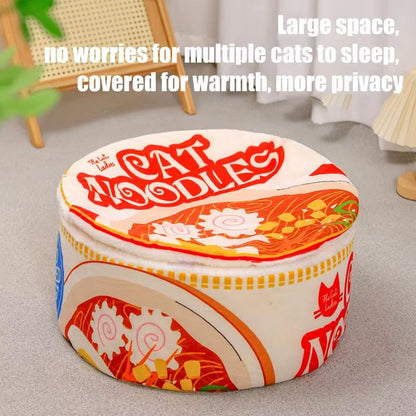 Cozy Ramen Noodle Cat Bed - Stylish and Comfortable Nest for Your Feline Friend