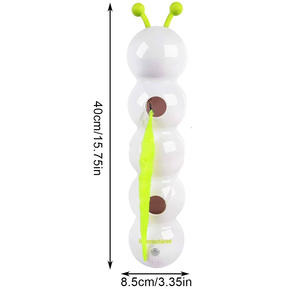 Exciting Caterpillar Teasing Cat Toy - Motion Activated, Rechargeable, and Interactive Fun for Indoor Cats!